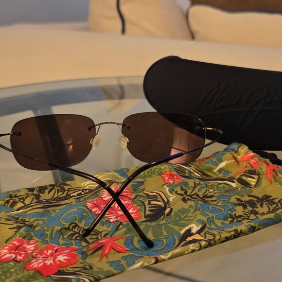 Like New Maui Jim Kapalua MJ 502 23 Titanium Flex Rimless Sport Frame Maui Rose - Picture 5 of 7